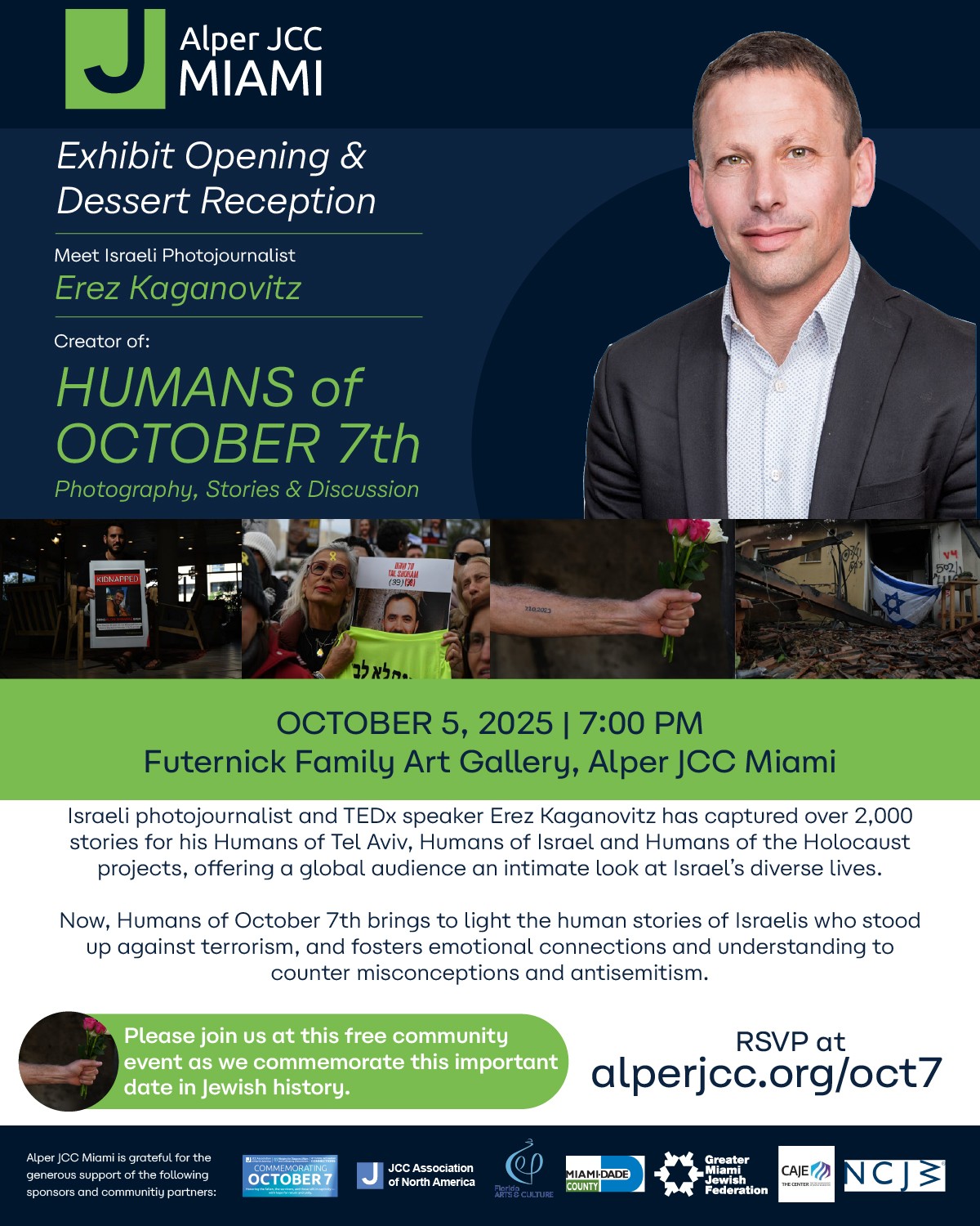 Humans of October 7th Exhibit Art Opening at Alper JCC Miami, Sunday, October 5