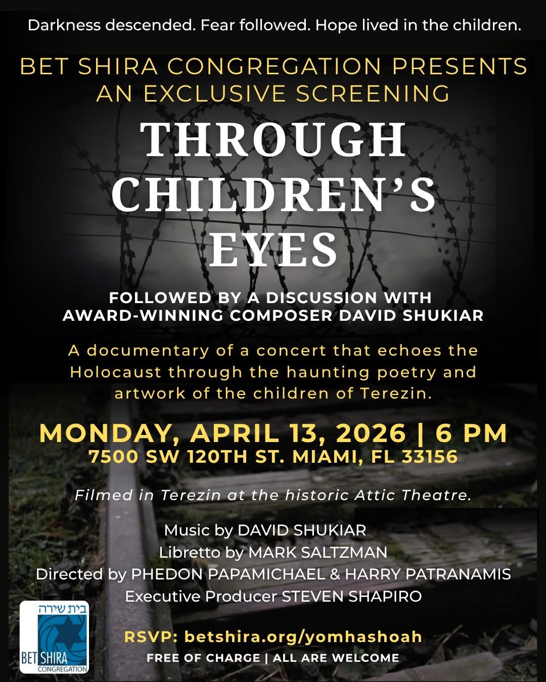 Bet Shira's Yom HaShoah, Exclusive Movie Screening