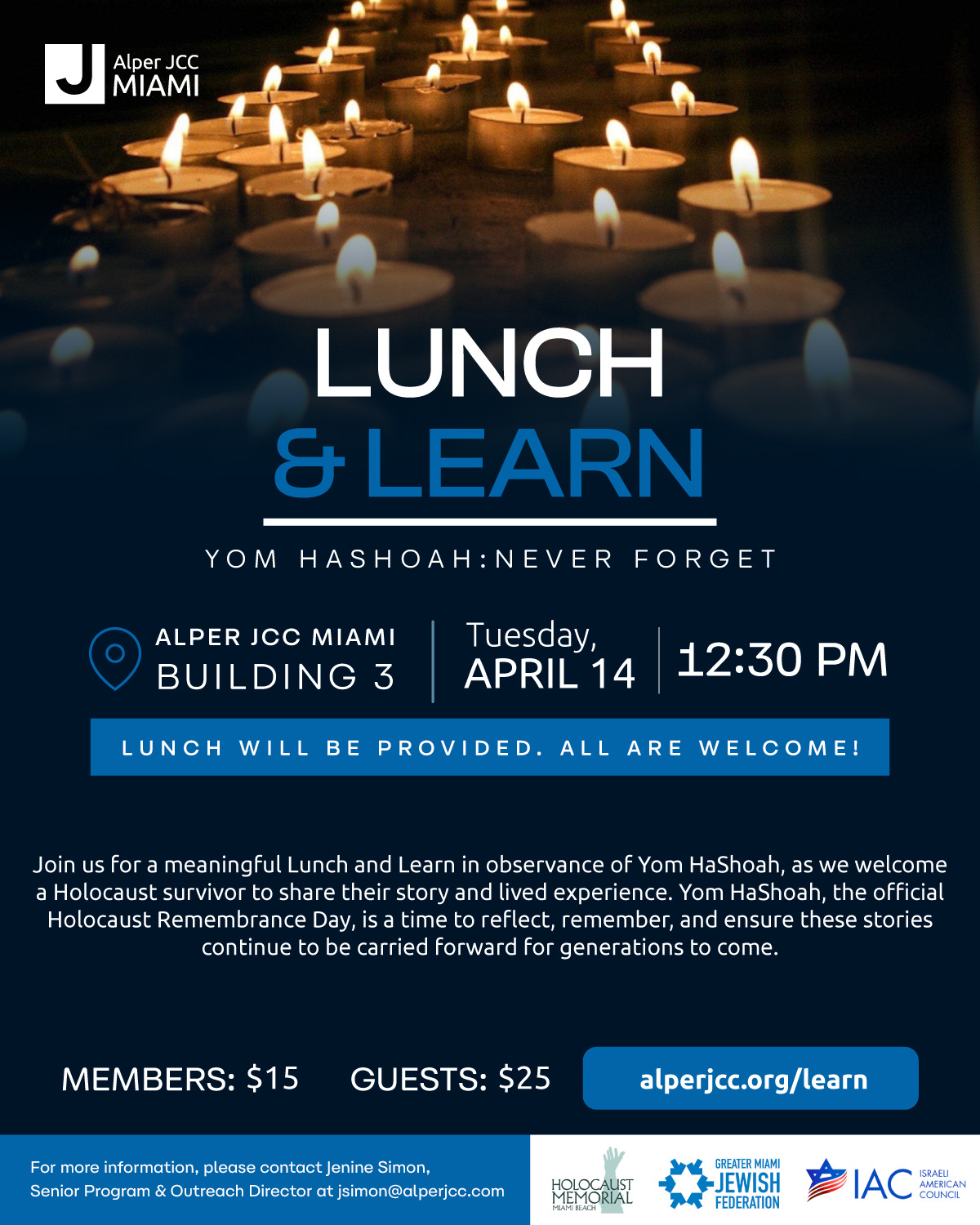 Alper JCC Yom HaShoah: Never Forget