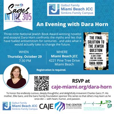 Sages In The 305 & the Miami Beach JCC Present:  Dara Horn