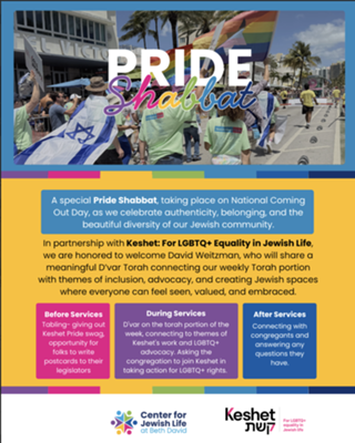 Pride Shabbat Center of Jewish Life BD