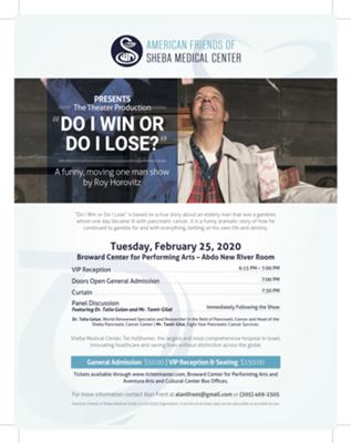 American Friends of Sheba Medical Center Presents Do I Win or Do I Lose?