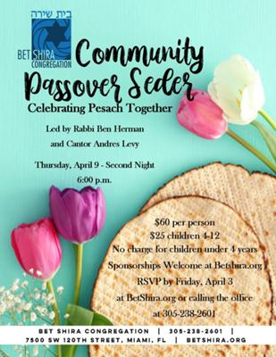 Bet Shira's Community Passover Seder