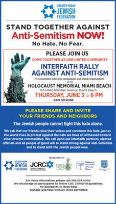 IN-PERSON INTERFAITH COMMUNITY RALLY AGAINST ANTI-SEMITISM