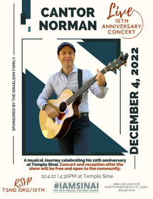 Cantor Norman LIVE 10th Anniversary Concert