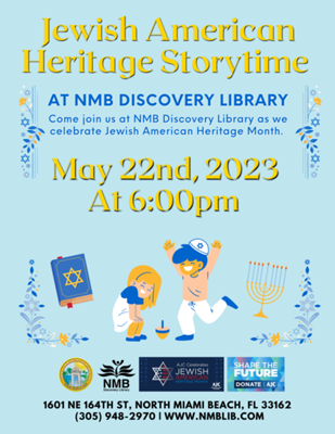 Jewish American Heritage Storytime at North Miami Beach Discovery Library