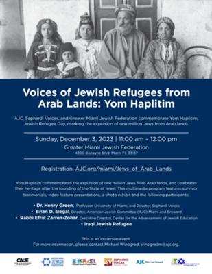 Voices of Jewish Refugees from Arab Lands: Yom Haplitim