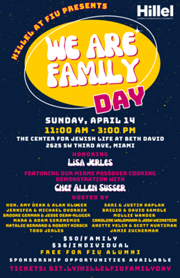 Hillel at FIU "We Are Family" Day honoring Lisa Jerles