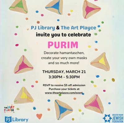 Purim with PJ Library at The Art Playce