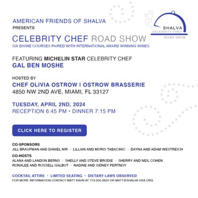 Shalva Celebrity Chef Road Show Dinner