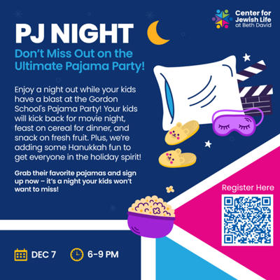 PJ Party at Center for Jewish Life at Beth David