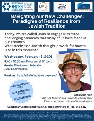 JPro Miami: Program with CAJE and Shalom Hartman