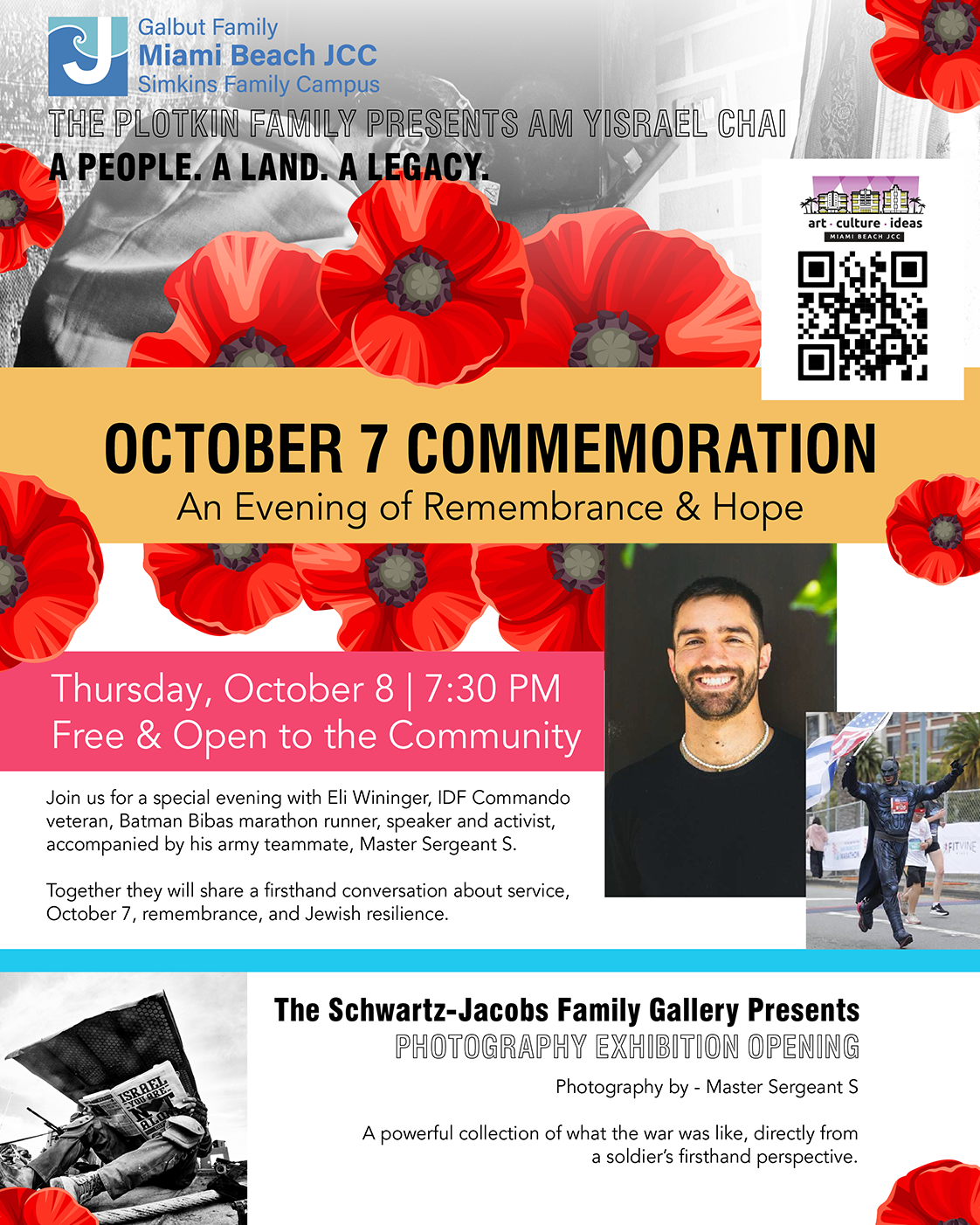 Miami Beach JCC: October 7 Commemoration & Photography Exhibition Opening