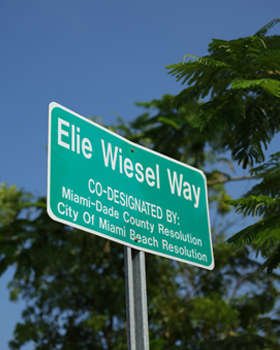 Elie Wiesel, z”l, Honored With Street Naming in Miami Beach